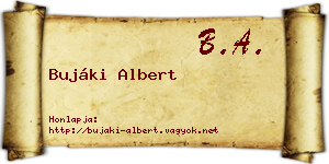 Bujáki Albert névjegykártya