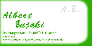 albert bujaki business card